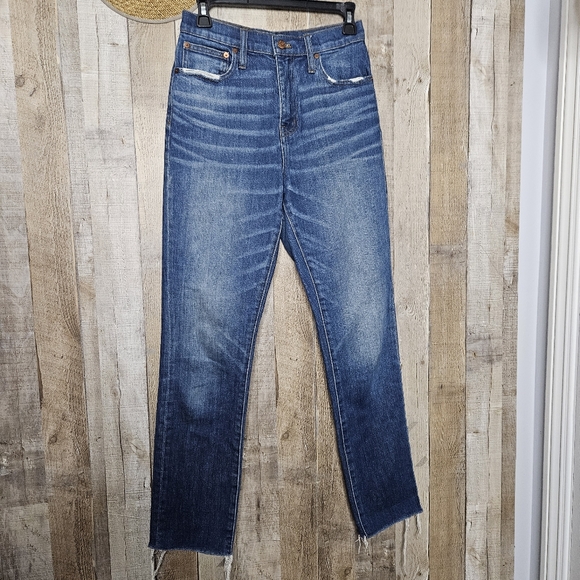 Madewell Denim - Madewell Walton Wash The High Rise Slim Boyjean Straight Leg Jeans Size 26 Raw